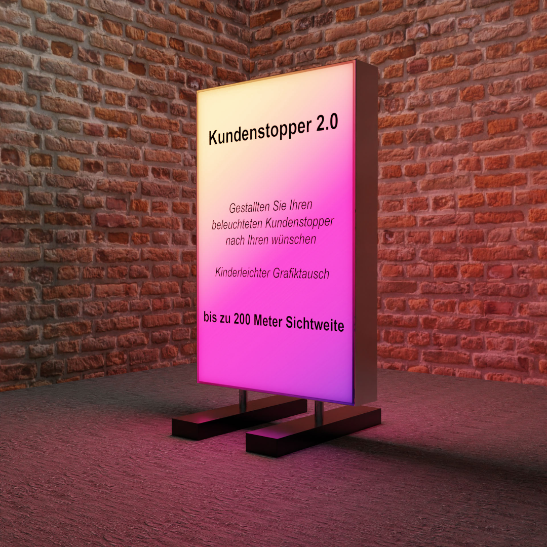 Beleuchteter Kundenstopper